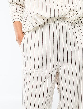 Pantalón palazzo de lino mezclado