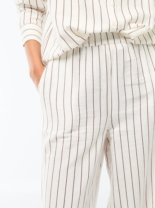 Pantalón palazzo de lino mezclado - Kiabi