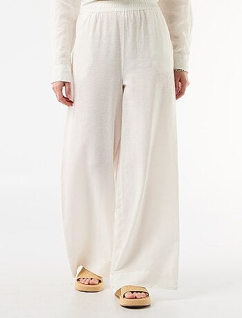 Pantalón palazzo de lino mezclado