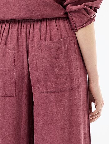 Pantalón palazzo de lino mezclado