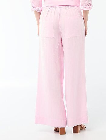 Pantalón palazzo de lino mezclado