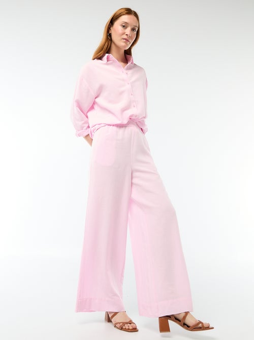 Pantalón palazzo de lino mezclado - Kiabi