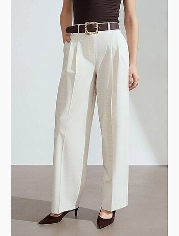 Pantalón palazzo de pernera ancha con cinturón dilvin