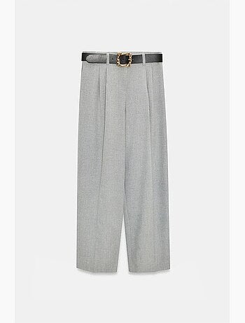 Pantalón palazzo de pernera ancha con cinturón dilvin