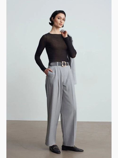 Pantalón palazzo de pernera ancha con cinturón dilvin - Kiabi