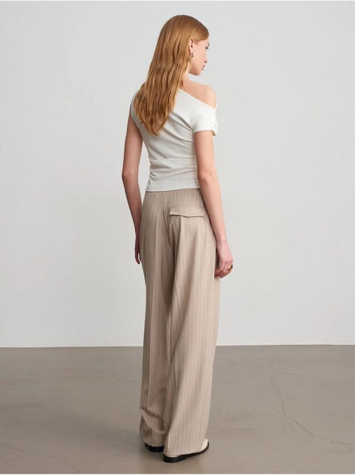 Pantalón palazzo de rayas de pernera ancha dilvin - Kiabi Pantalón palazzo de rayas de pernera ancha dilvin - Kiabi