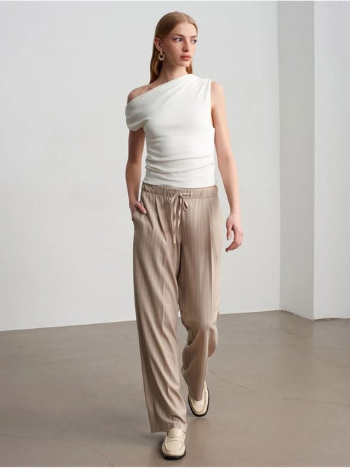 Pantalón palazzo de rayas de pernera ancha dilvin - Kiabi Pantalón palazzo de rayas de pernera ancha dilvin - Kiabi