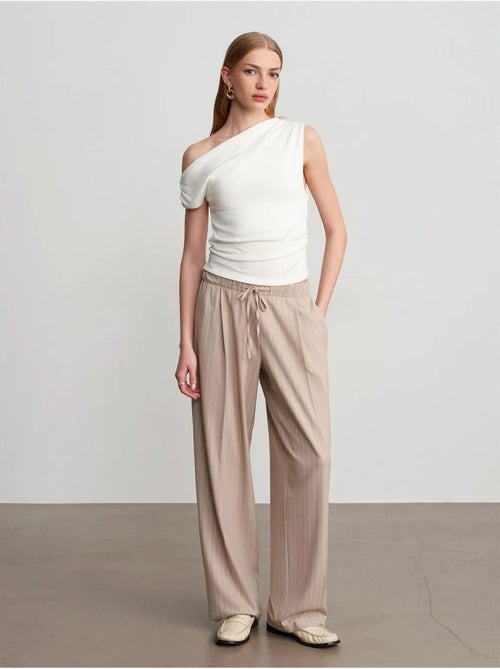 Pantalón palazzo de rayas de pernera ancha dilvin - Kiabi Pantalón palazzo de rayas de pernera ancha dilvin - Kiabi