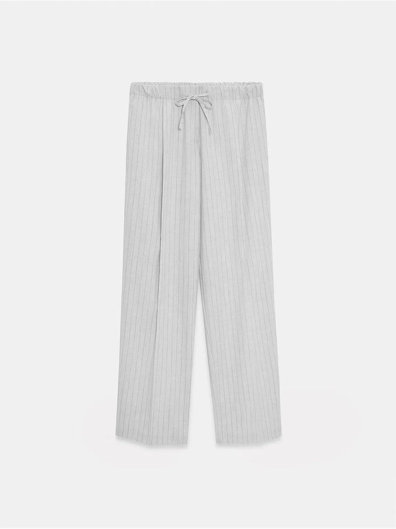 Pantalón palazzo de rayas de pernera ancha dilvin Gris claro - Kiabi