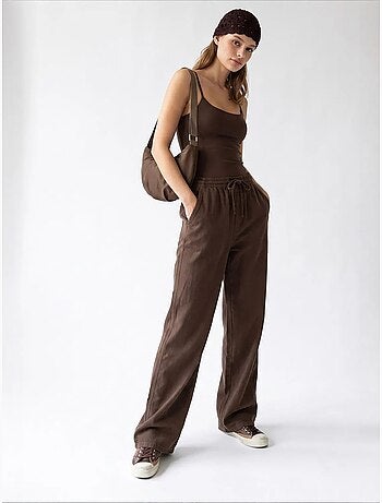 Pantalón palazzo de tencel de pernera ancha mixray