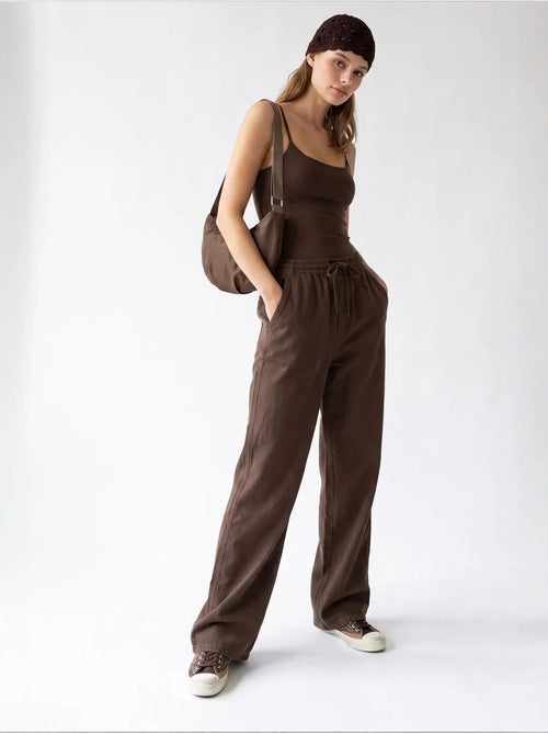 Pantalón palazzo de tencel de pernera ancha mixray - Kiabi Pantalón palazzo de tencel de pernera ancha mixray - Kiabi