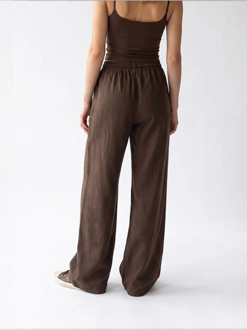 Pantalón palazzo de tencel de pernera ancha mixray - Kiabi Pantalón palazzo de tencel de pernera ancha mixray - Kiabi