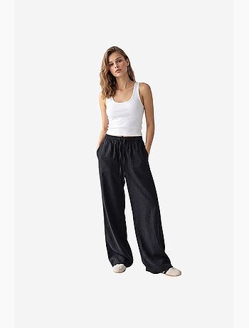 Pantalón palazzo de tencel de pernera ancha mixray