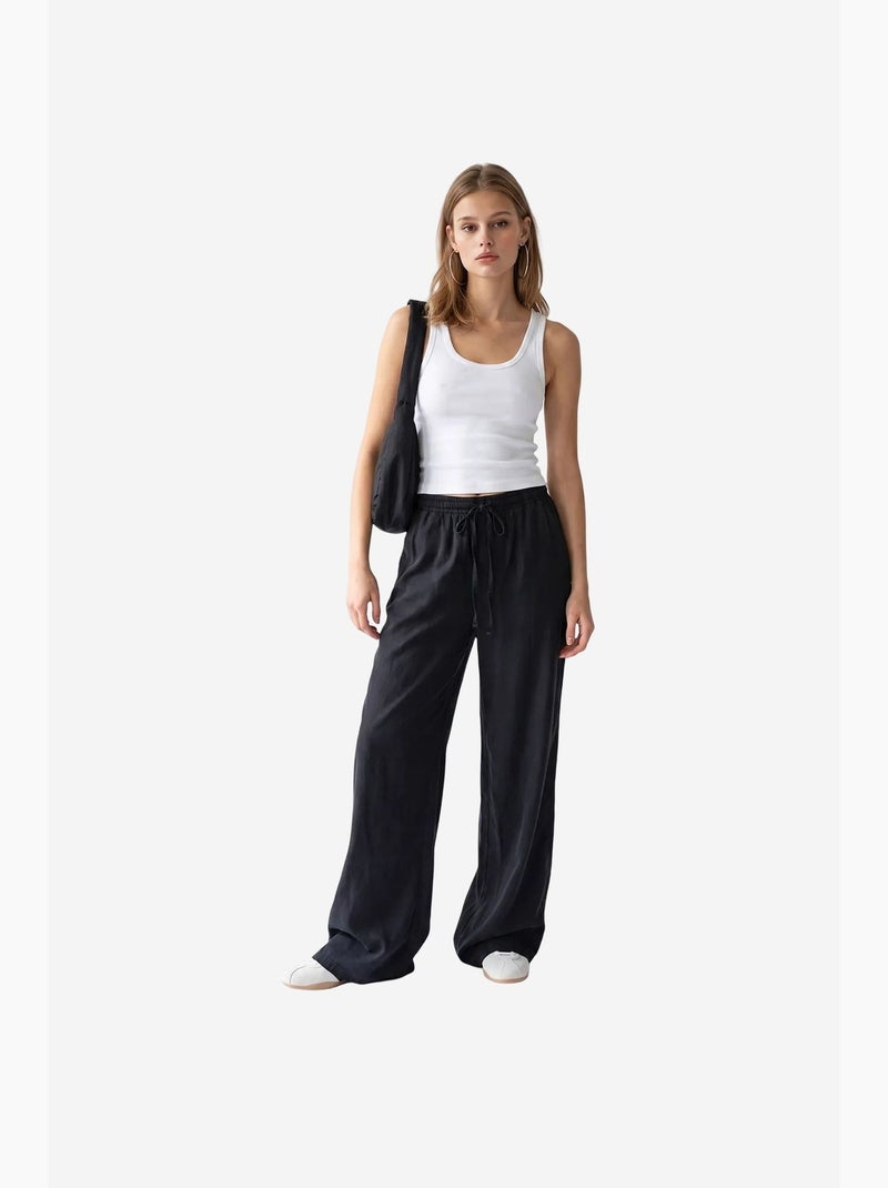 Pantalón palazzo de tencel de pernera ancha mixray Negro - Kiabi