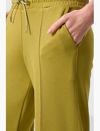 Pantalón palazzo texturizado de pernera ancha con cintura de cordón tommy