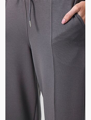Pantalón palazzo texturizado de pernera ancha con cintura de cordón tommy