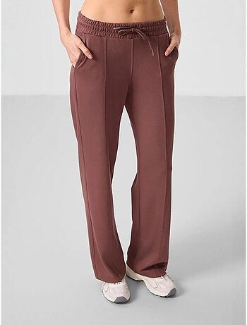Pantalón palazzo texturizado de pernera ancha con cintura de cordón tommy