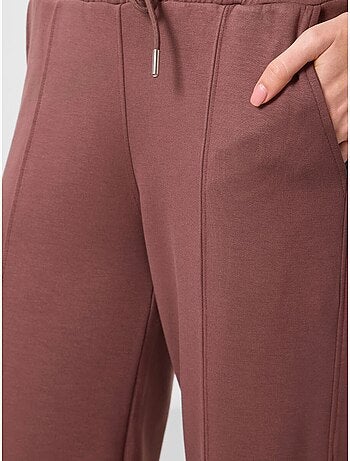 Pantalón palazzo texturizado de pernera ancha con cintura de cordón tommy