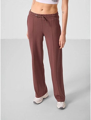 Pantalón palazzo texturizado de pernera ancha con cintura de cordón tommy