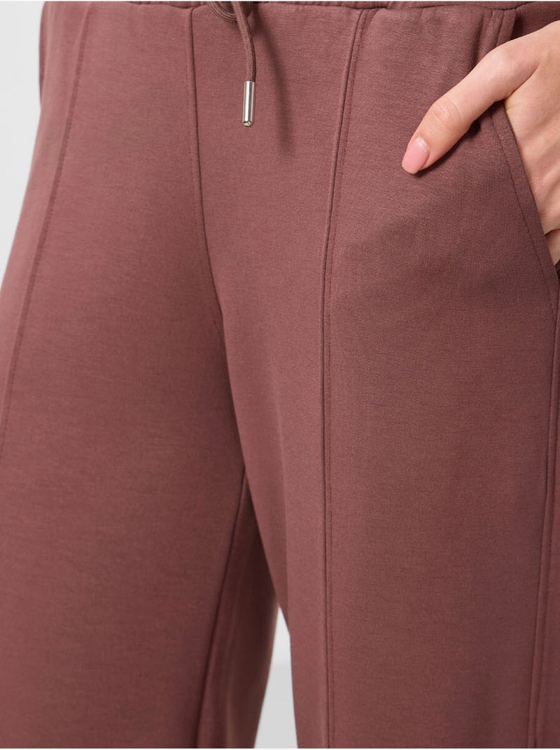 Pantalón palazzo texturizado de pernera ancha con cintura de cordón tommy Marrón - Kiabi