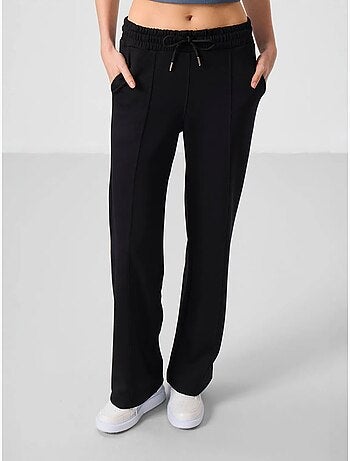Pantalón palazzo texturizado de pernera ancha con cintura de cordón tommy