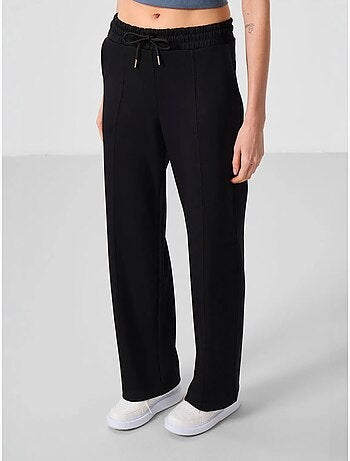 Pantalón palazzo texturizado de pernera ancha con cintura de cordón tommy