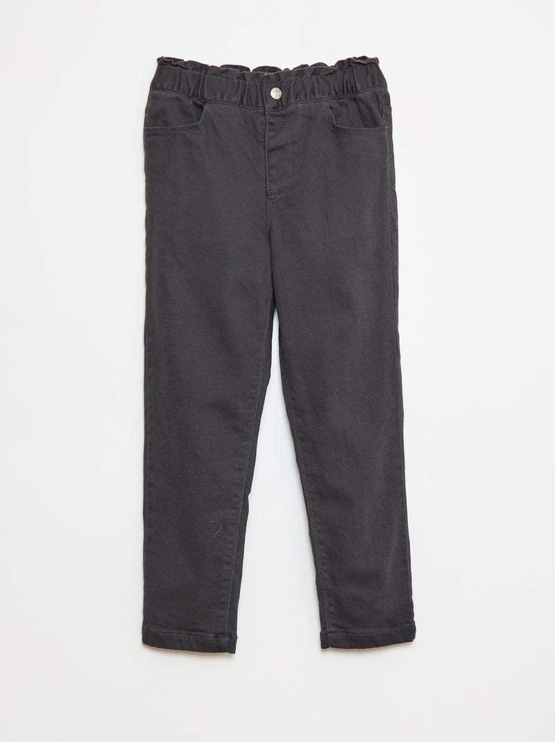 Pantalón paperbag acolchado Negro - Kiabi