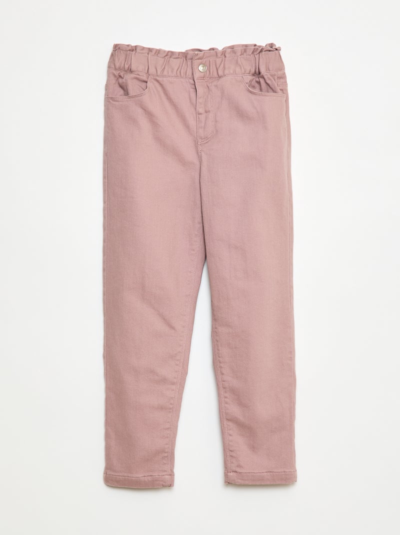 Pantalón paperbag acolchado Rosa - Kiabi