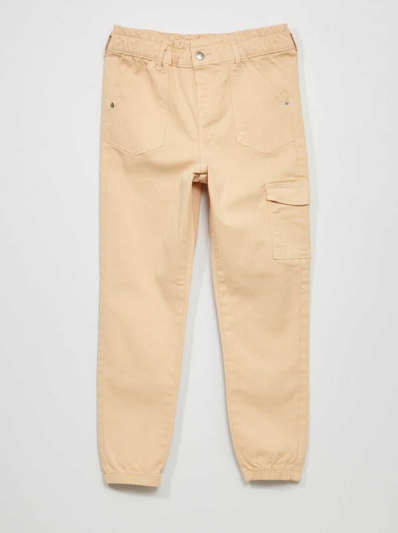 Pantalón paperbag con bolsillos AMARILLO - Kiabi