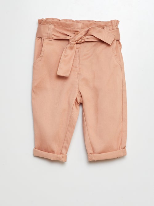 Pantalón paperbag con cintura ajustable - Kiabi