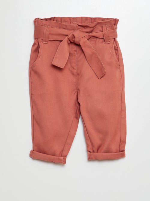 Pantalón paperbag con cintura ajustable - Kiabi