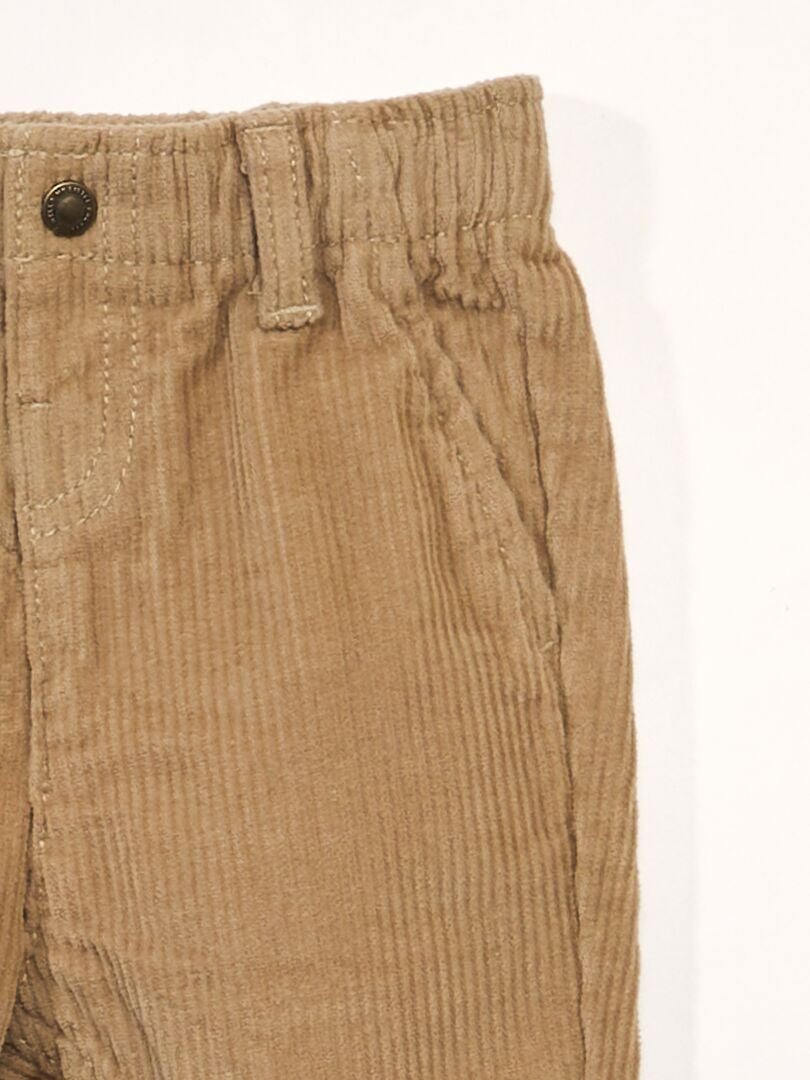 Pantalón paperbag de terciopelo BEIGE - Kiabi