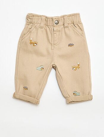 Pantalón paperbag en twill