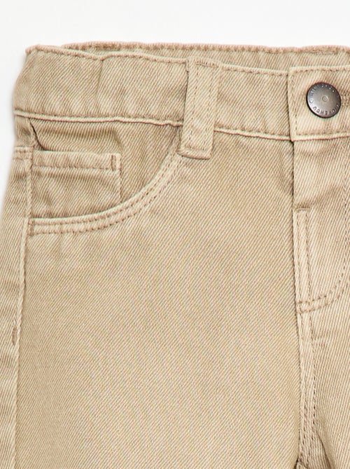 Pantalón paperbag en twill de algodón - Kiabi