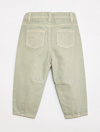 Pantalón paperbag en twill de algodón