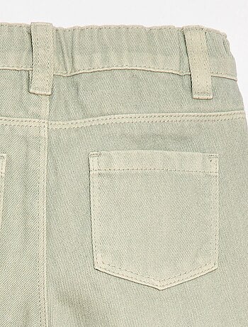 Pantalón paperbag en twill de algodón