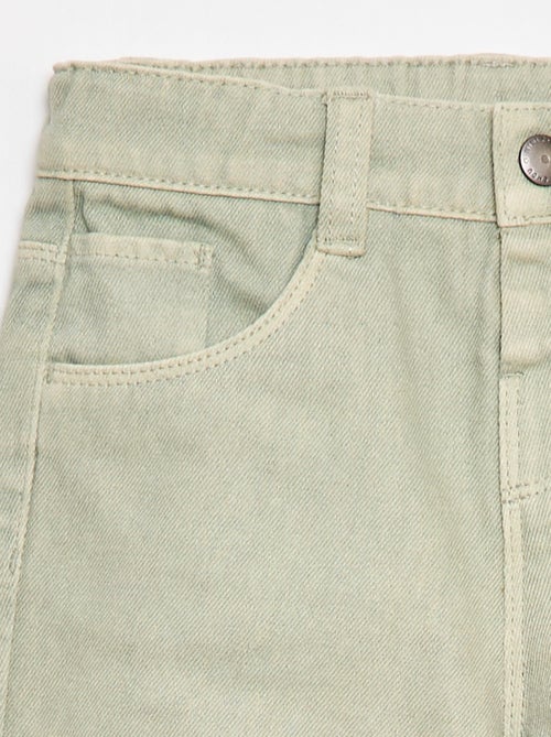 Pantalón paperbag en twill de algodón - Kiabi