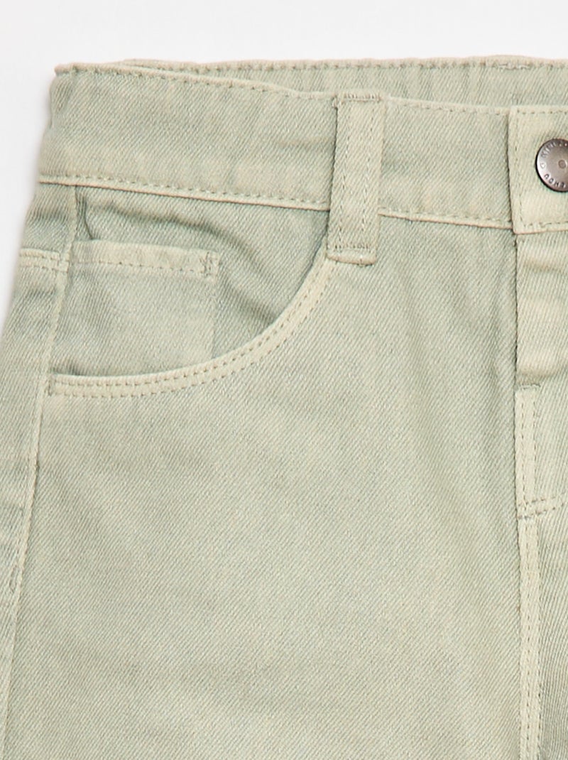 Pantalón paperbag en twill de algodón Gris - Kiabi
