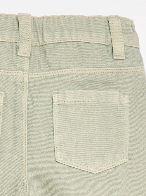 Pantalón paperbag en twill de algodón - Kiabi