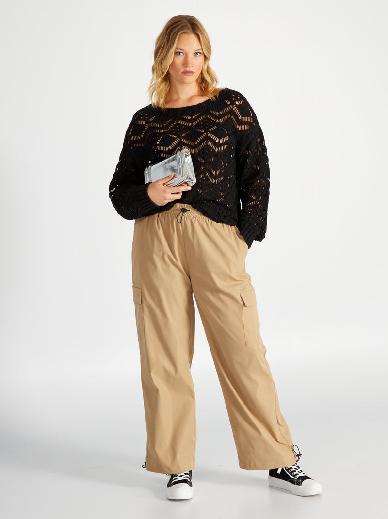 Pantalón paracaídas 'Only Carmakoma' BEIGE - Kiabi