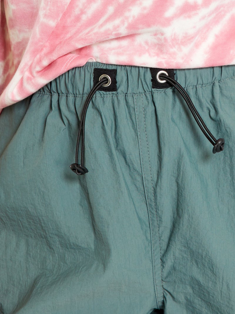 Pantalón parachute de nailon AZUL - Kiabi