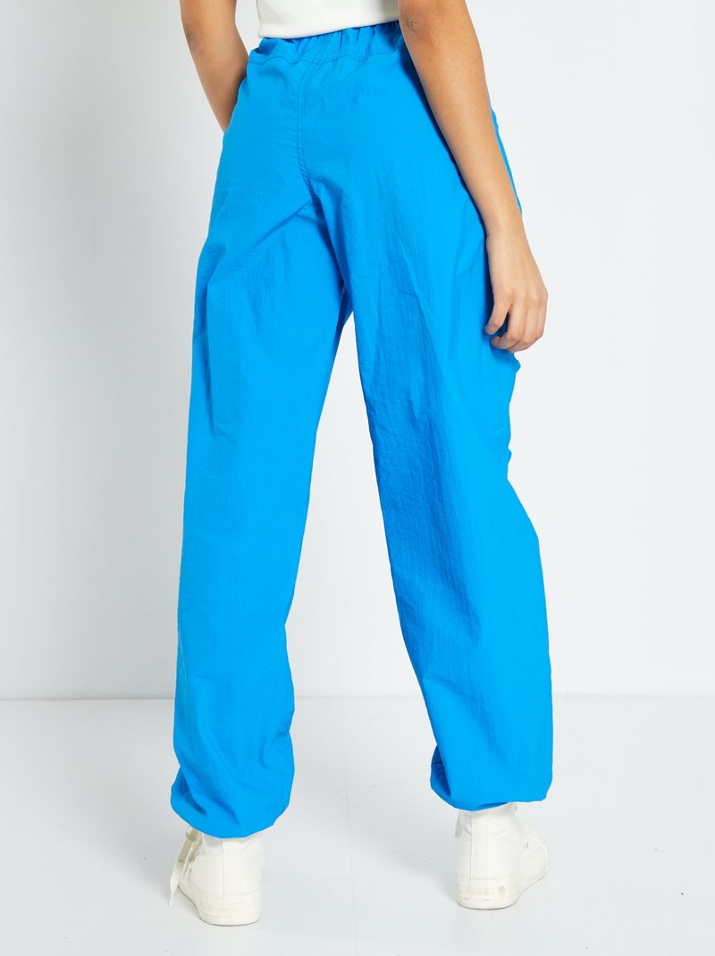 Pantalón parachute de nailon AZUL - Kiabi