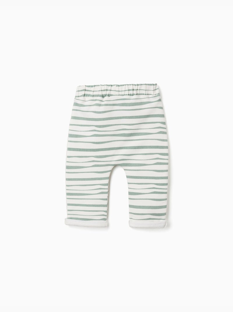 Pantalón perchado a rayas Blanco - Kiabi
