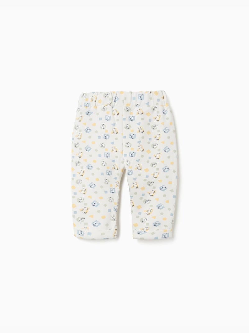 Pantalón perchado con estampado colorido Blanco - Kiabi