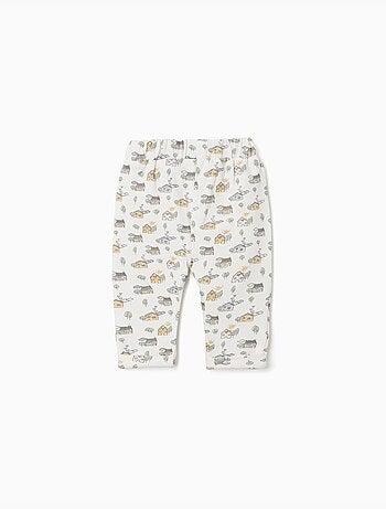 Pantalón perchado con motivo de casa y árbol
