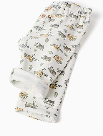 Pantalón perchado con motivo de casa y árbol