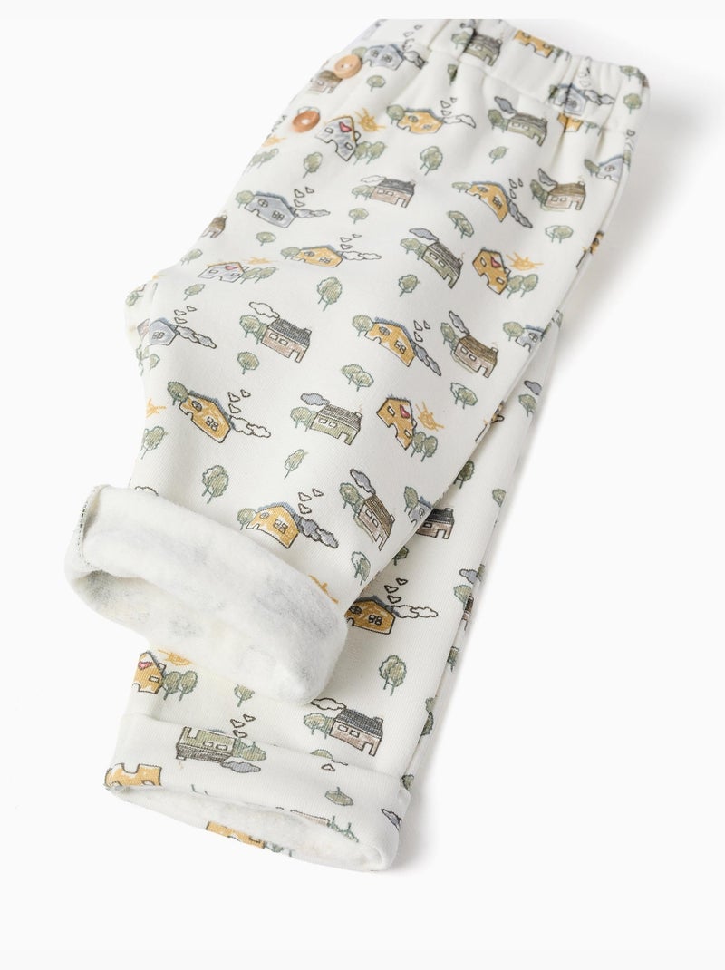 Pantalón perchado con motivo de casa y árbol Blanco - Kiabi