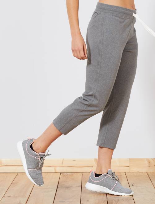 Pantalón pirata deportivo elástico Mujer talla 34 a 48 negro Kiabi