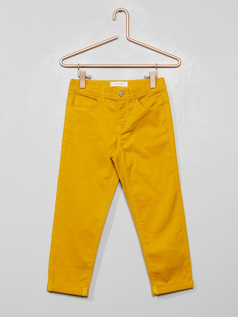 Pantalón pirata skinny amarillo bronce - Kiabi