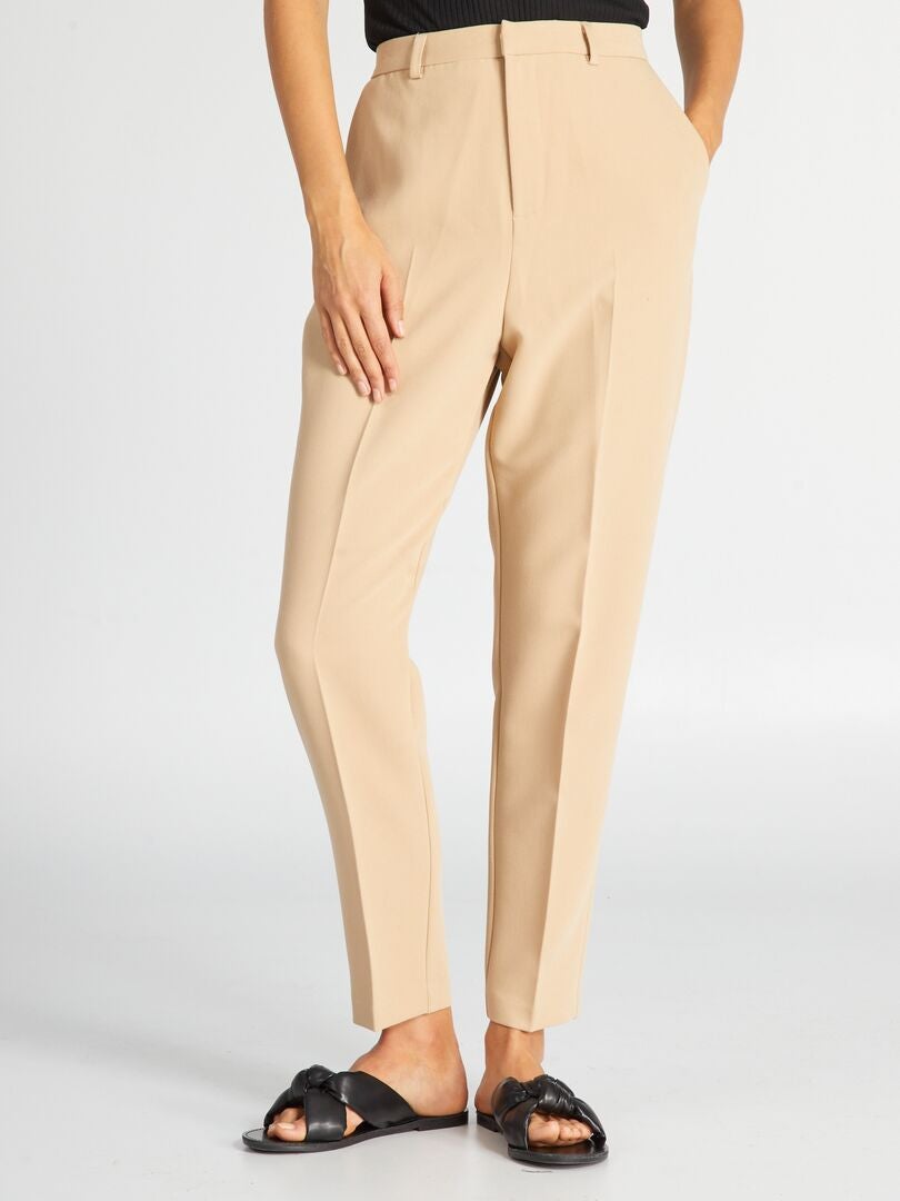 Pantalon Mujer, Pantalón Beige Pitillo